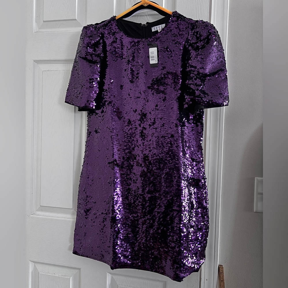 Purple Sequin TCEC Dress Size Large
